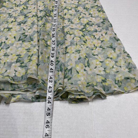 Mikael Aghal Dress Womens 12 Chiffon Floral Lined Ruffle Semi Sheer Midi Fairy‎ - Picture 5 of 11